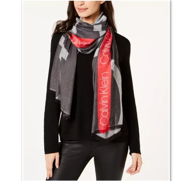 Calvin Klein Accessories - Calvin Klein Long Logo Stripe Scarf NWT!